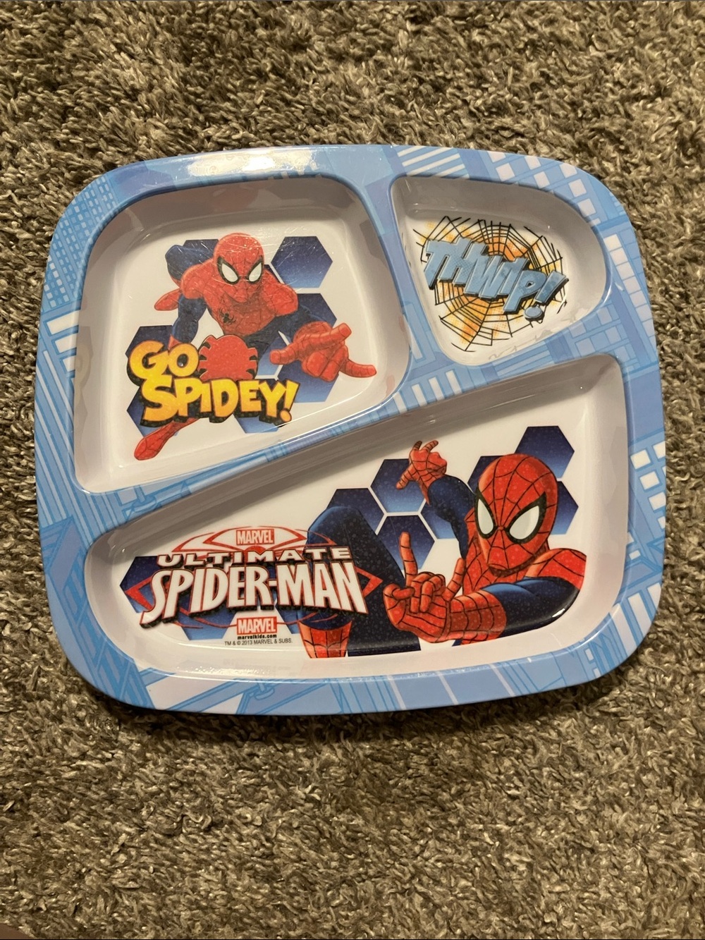 Marvel Spider-Man Sectioned Kids zak! Designs Plate 2013